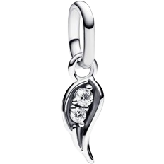 Pandora ME Sparkling Angel Wing Mini Dangle Charm - Silver/Transparent