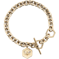 Bee & Honeycomb T-Bar Bracelet - Gold