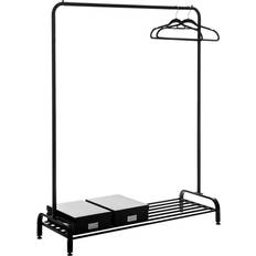 Home Treats Clothes Rail With Shoe Rack/Storage Black Clothes Rack 110.5x144cm