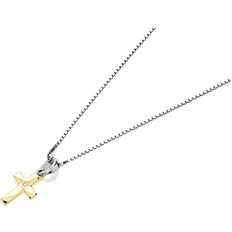 Niño Joyería D For Diamond Cross and Chain - Silver/Gold/Diamond