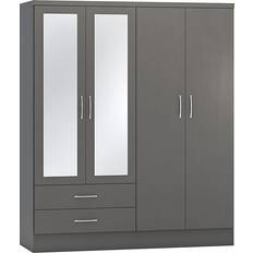 SECONIQUE Nevada 3d Effect Grey Wardrobe 154x183cm