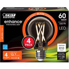 Light Bulbs Feit Electric Enhance A19 E26 Medium Filament LED Bulb Soft White 60 Watt Equivalence 4 pk