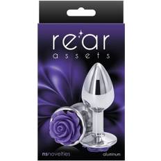 NS Novelties Jouets sexuels NS Novelties Rear Assets Rose Metal Butt Plug with Purple Rose Base Small