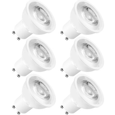 Luxrite MR16 GU10 LED Bulbs Dimmable 50W Halogen Equivalent 3000K Soft White 500 Lumens Enclosed Fixture Rated 6-Pack