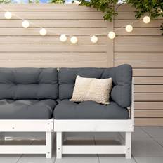 Holz Lounge-Sets vidaXL Garten-Ecksofa Weiß Massivholz Kiefer Lounge-Set