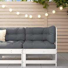 Holz Lounge-Sets vidaXL Garten-Ecksofa Weiß Massivholz Kiefer Lounge-Set