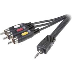 SpeaKa Professional Jack RCA composite AV Cable [1x Jack plug 2m