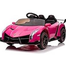 Puertas Abatibles Vehículos Eléctricos Lamborghini Veneno Eléctrico para Niños 12V 4x4 Rosa