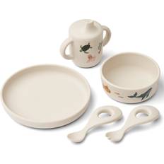 Liewood Cubertería Infantil Liewood Ryle printed baby tableware set Sea Creature/Sandy