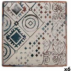 Kvadratisk Tallerkener La Mediterránea Grecia Porcelæn 24 x 24 x 2 cm Flad tallerken 6stk 24cm