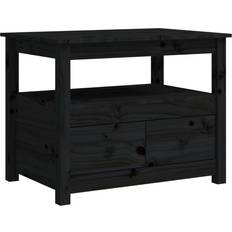 Pino Tavolini vidaXL Da Salotto Nero 71x49x55 cm In Legno Massello di Pino Tavolino