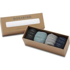Go Baby Go Baby's Organic Cotton Combo Box Socks 4-pack - Antislip Dusty Blue