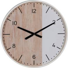 BigBuy Home Vit Naturell Trä Väggklocka 60cm