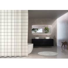 Debel Duschdraperi Lombok Vit/Svart 120 x 200
