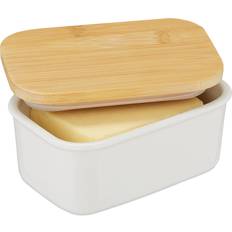 Bamboo Food Containers Relaxdays butterschale butterbehälter keramik bambus buttergefäß Brotdose