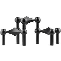 STOFF Nagel Zinc Black Candlestick 6.9cm 3pcs