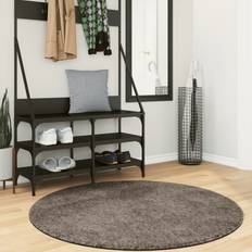 Carpets & Rugs vidaXL Istan High Pile Rug Ø 120 cm Grey 120cm