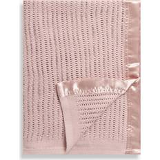 John Lewis Baby Organic Cotton Cellular Pram Blanket, 90 x 70cm, Plaster Pink