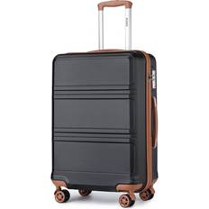 Kono inch ABS Sculpted Horizontal 4 PCS Vanity Case Black/Brown