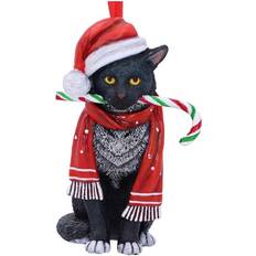 Krystal - Rød Dekorationer Nemesis Now Julekugler Candy Cane Cat Juletræspynt