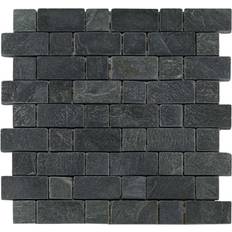 Kacheln & Fliesen KNG Mosaikfliese Schiefer Brick 30 schwarz 0776106224 30x30cm