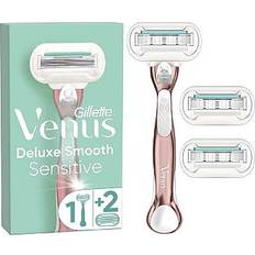 Gillette Venus Deluxe Smooth Sensitive RoseGold Razor Handle 3 Blades