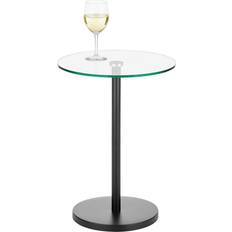 mDesign Metal/Glass Top Side/End Drink Matte Small Table