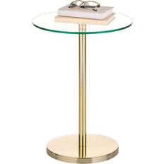 mDesign Metal/Glass Top Side/End Drink Soft Bedside Table