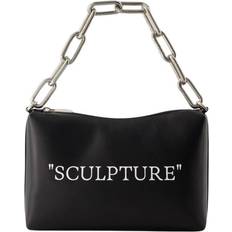 Off-White Womens Block Quote Bag Leather Black/ Silver Calf Leather One Size