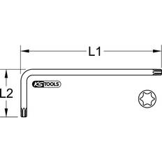 Handwerkzeuge KS Tools Kugelkopf-Torx-Winkelstiftschlüssel, T60, Türkis 151.4281 Inbusschlüssel