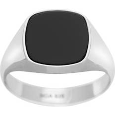 Son Of Noa Ringe Son Of Noa stål ring med black agate