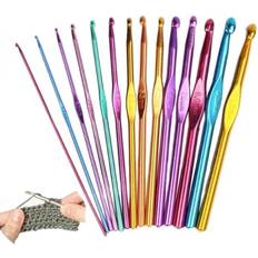 Langat ja Käsityötarvikkeet Otego Virkkauspuikot 14 kpl Alumiinia Multicolor