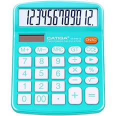 Calculators Catiga Desktop Calculator 12 Digit with Large LCD Display and Sensitive Button, Solar and Battery Dual Power, Standard Function for Office, Home, School