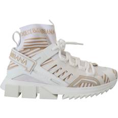 Dolce & Gabbana White Beige Sorrento Sneakers Shoes EU39/US6