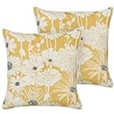 Complete Decoration Pillows on sale Beliani Scirpus 45 x 45 cm Komplettes Dekokissen Gelb (45x45cm)