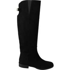 Dolce & Gabbana Stivali alti Dolce & Gabbana Black Suede Knee High Flat Boots Shoes EU35/US4.5