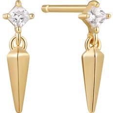 14k - Silber Ohrringe Ania Haie Spike Stud Earrings - Gold/Transparent