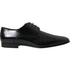 Dolce & Gabbana Black Leather Gold Formal Shoes EU41.5/US8.5