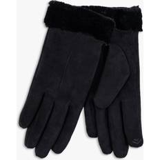 Totes Isotoner Dame One Point Ruskind Vinter Handsker - Black