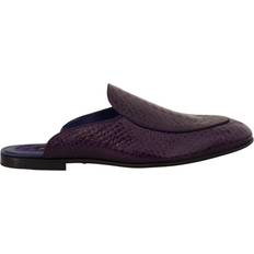 Dolce & Gabbana Laced Slides Dolce & Gabbana Purple Exotic Leather Flats Slides Shoes EU44/US11