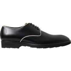 Dolce & Gabbana Black White Leather Formal Shoes EU44.5/US11.5