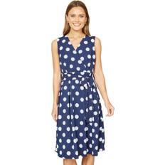 Mela London Spot Print Wrap Midi Dress, Navy