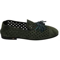 Grøn - Herre Loafers Dolce & Gabbana Green Suede Breathable Slippers Loafers Shoes EU41/US8