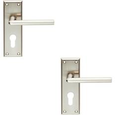 Cabinet Handles Loops pair Rounded Lever on Euro Lock Backplate Handle