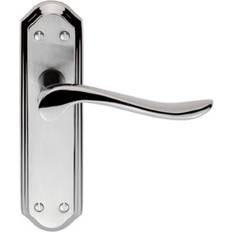 Door Pull Handles Carlisle Brass Door Lever Latch on Backplate Polished Chrome