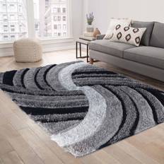 Carpets & Rugs Serdim Rugs California Swirl Shaggy Grey