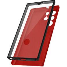 Rouge - Samsung Galaxy S22 Ultra Coques de téléphone portable Avizar Coque pour Samsung Galaxy S22 Ultra Intégrale Arrière Rigide Transparent et Avant Souple rouge