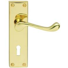 Cabinet Handles Loops Victorian Scroll Lever on Lock Backplate 155