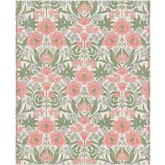Ekelund Tæpper Ekelund Linneväveri Bettys Tulpaner 140x170 cm Rosa-Grøn Tæppe Pink
