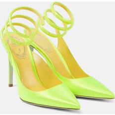 Cleo Crystal-Embellished Satin Pumps - Yellow